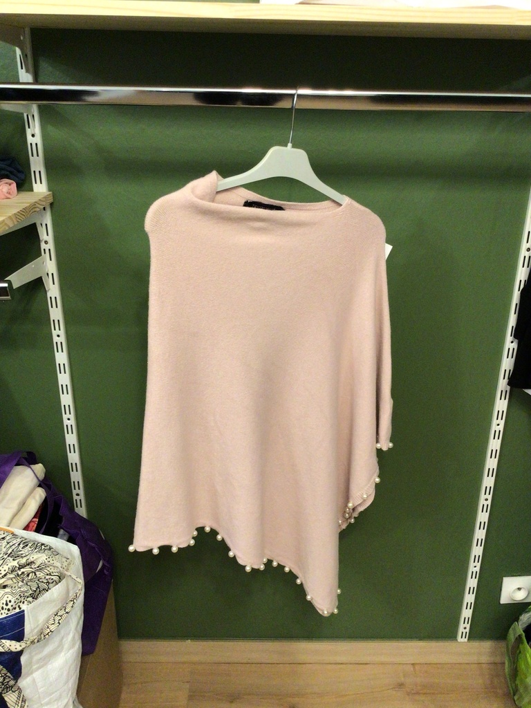 Poncho Tricoline Rose